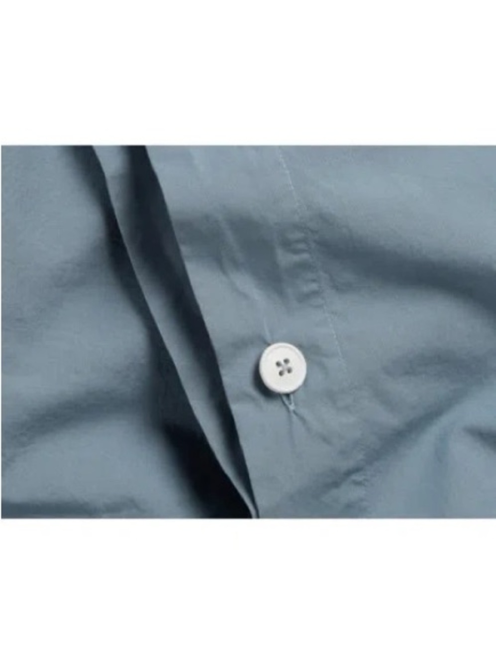 Blue Cotton Percale Duvet Cover Twin- Parachute Home - Picture 3 of 8